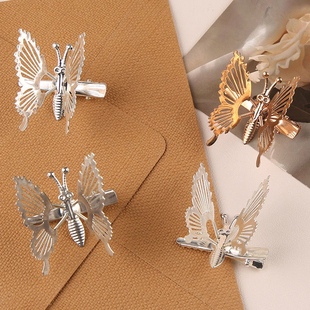 Moving Butterfly Hairpin~Ins Retro Nostalgic Stereo Butterfly Hairpin Grabber Personalized Alloy Hairpin Headdress