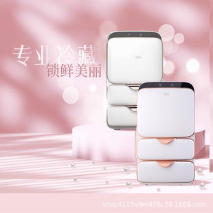 Xuexizi large capacity beauty refrigerator skin care products mini refrigerated makeup storage drawer adjustable temperature digital display