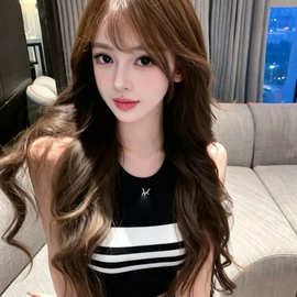 2026夏季新款Sa南油工厂街头时髦甜辣少女运动刺绣撞色针织背心