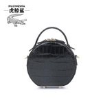 鳄鱼皮女包背皮圆饼包女士25新款大容量斜挎包夏单肩手提风琴女包