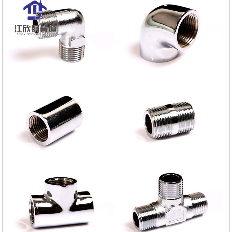 Galvanoplastia latón cromado doble alambre exterior igual diámetro conexión recta alambre interior directo latón hermoso conector