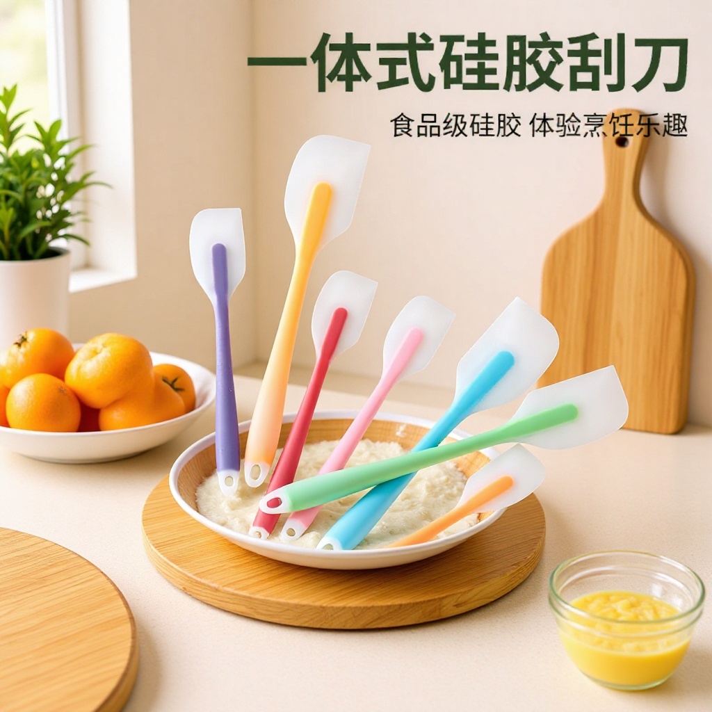 Cross-Border High-Temperature Resistant Food-Grade Silicone Spatula, Cream and Jam Spreader, Mixing Spatula, Cake Baking Tool