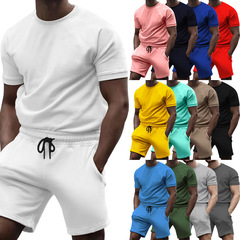 2022 Cross-border Summer Men's Short Sleeve Sports Casual ebya Crew Neck Fitness Set Men's Foreign Trade T-shirt