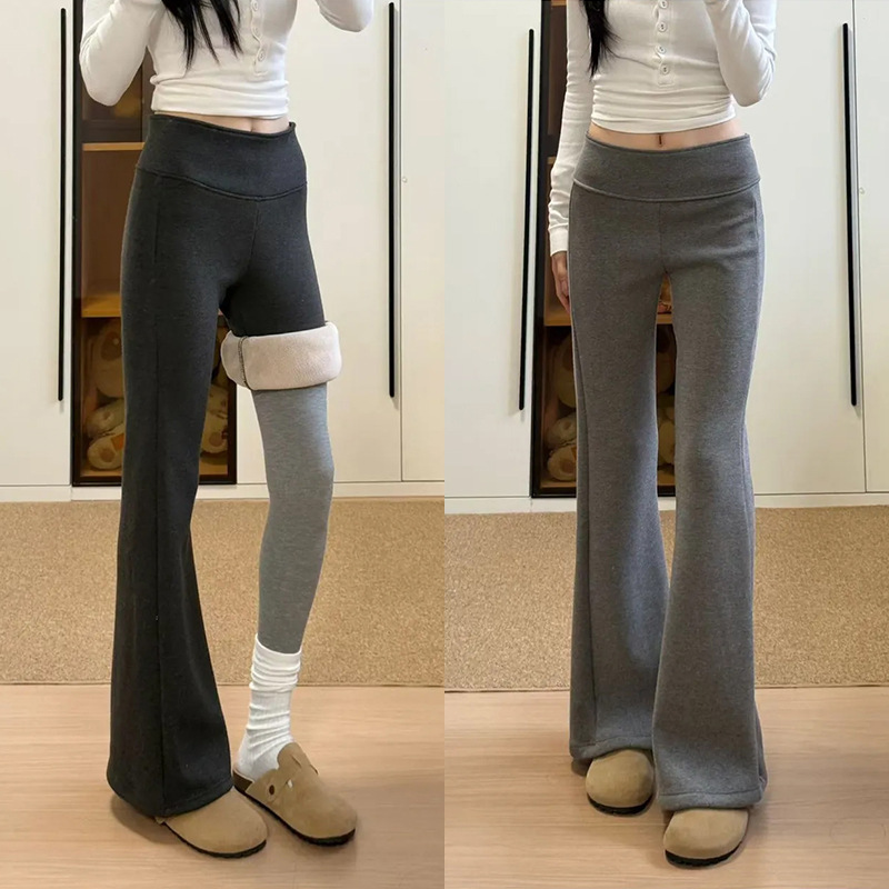 Fleece-Lined Flared Yoga Pants for Women, Autumn and Winter 2026 New High-Waisted Slim-Fit Versatile Casual Bell-Bottom Pants Fleece-Lined Flared Yoga Pants for Women, Autumn and Winter 2026 New High-Waisted Slim-Fit Versatile Casual Bell-Bottom Pants