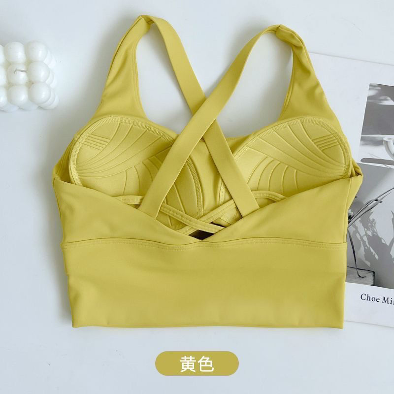 Una sola ropa interior deportiva femenina corrida a prueba de choque ventilada hermosa espalda taza completa ropa de yoga sostén chaleco fábrica de comercio exterior