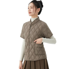 棉衣女短款轻薄小棉袄秋冬保暖棉服中袖打底羽绒棉内胆内穿小外套