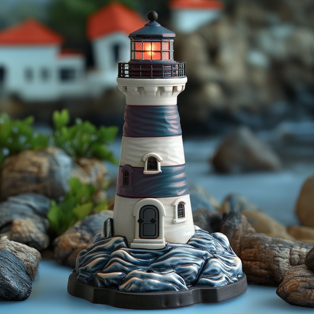  New Outdoor Solar Resin Lighthouse Ornaments Courtyard Garden Lawn Landscape Decoration Ornaments