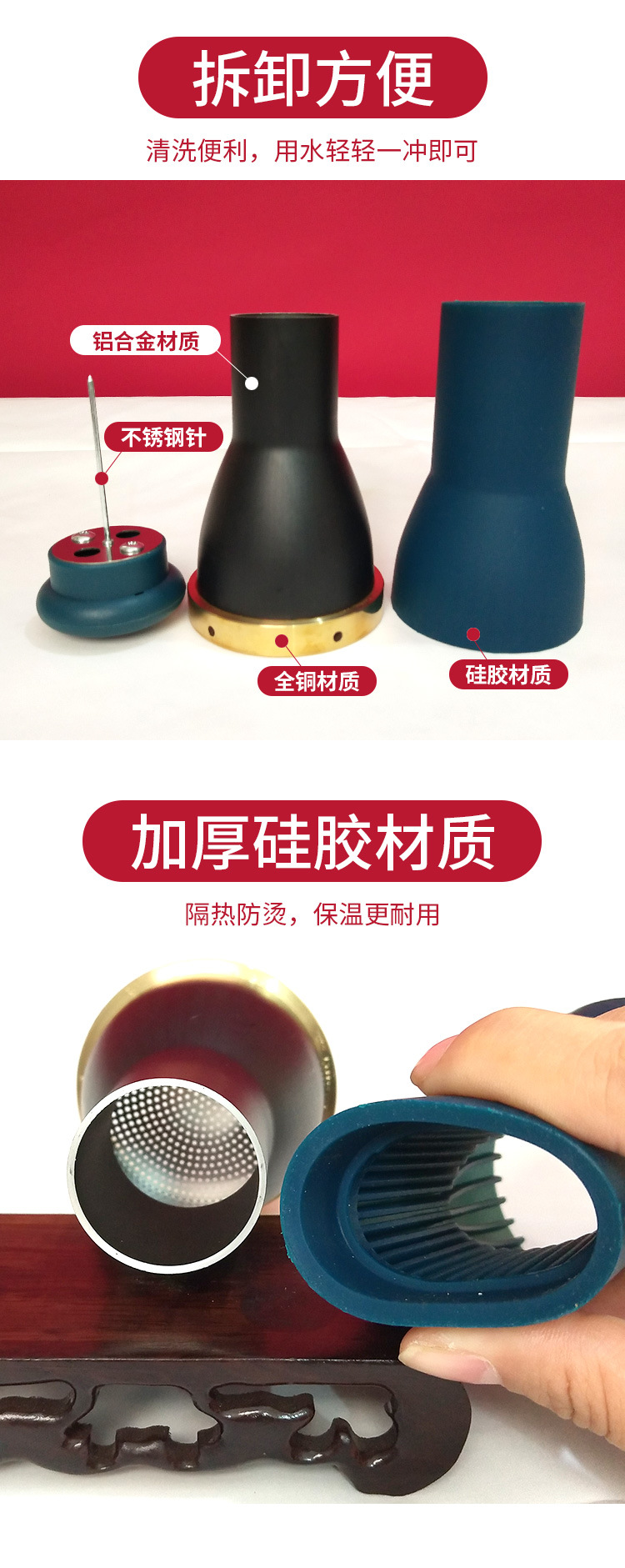Moxa Stick Burner Cup Handheld Moxibustion Tool with Gua Sha Function for Home Body Use in use