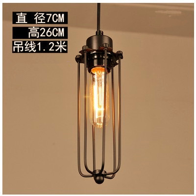 Candelabro de jaula de hierro pequeño de un solo cabezal al por mayor de fábrica, tienda de ropa de olla caliente retro americana, barra de bar, lámpara de comedor, estilo industrial