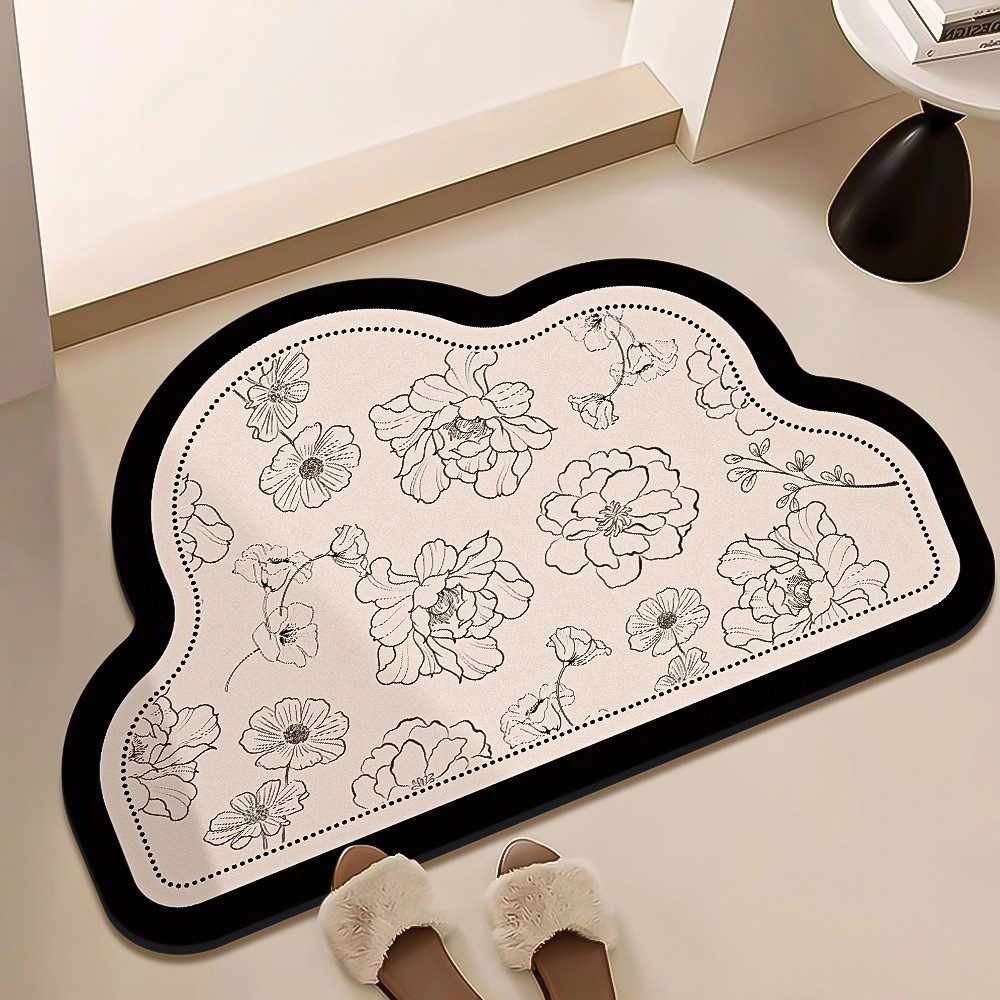 alfombra de suelo de baño, barro de diatomita suave, inodoro doméstico, lavabo, alfombra antideslizante, alfombra de espesamiento, alfombra de secado rápido, cojín de pies de inodoro