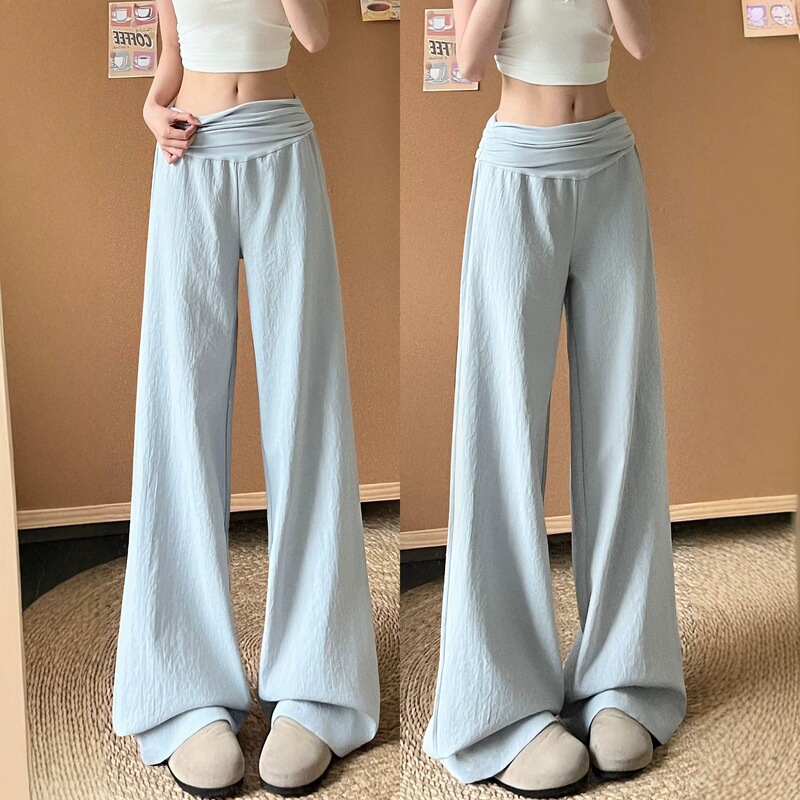 Ingeya New Style Ice Silk High-Waisted Wide-Leg Pants for Women Summer 2026 Loose Slimming Drapey Casual Long Pants Ingeya New Style Ice Silk High-Waisted Wide-Leg Pants for Women Summer 2026 Loose Slimming Drapey Casual Long Pants