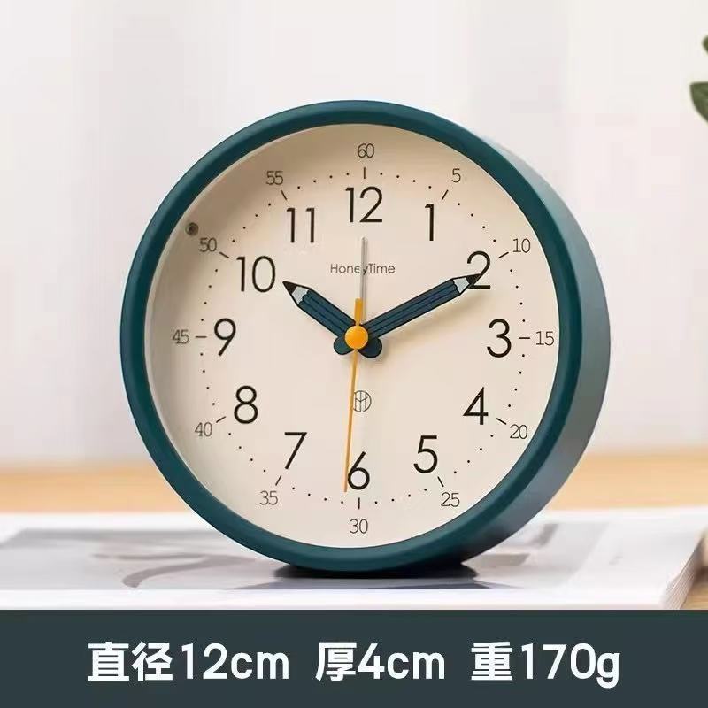 桌面静音小台钟卧室起床神器台式闹钟儿童专用时钟学生用床头钟表|undefined