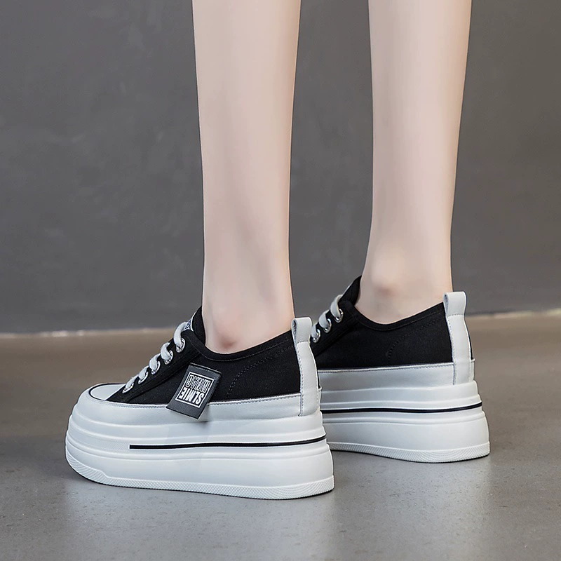 白枕鹤 Fuchsia cloth footwear, sports universal high sports shoes platform, trend of season
