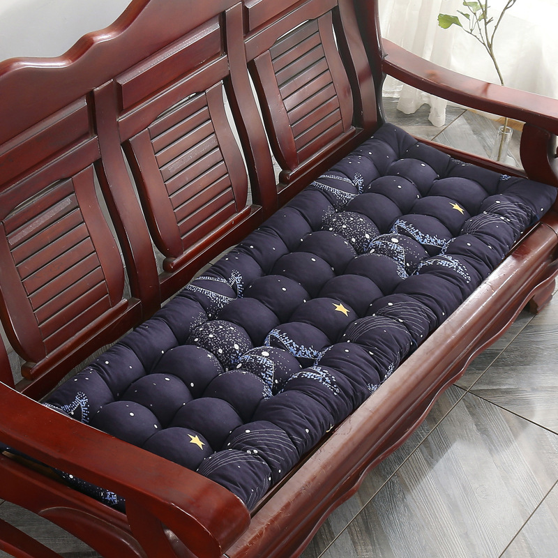 Sofá de madera sólida gruesa cuatro estaciones muebles de madera universal cojín de banco sofá antiguo de tres asientos Nayou