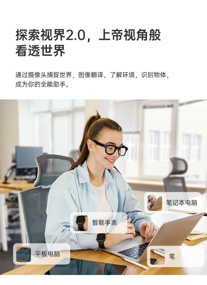 The new smart AI shooting glasses, polarizing filter, Bluetooth APP, music player, camera and video recording with 5 million pixels undefined