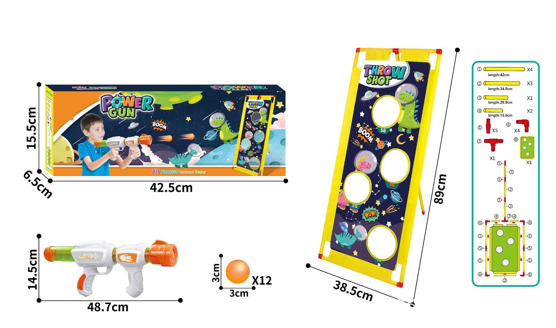 Transfronterizo Amazon pistola aerodinámica lanza EVA softball juguetes pistola objetivo juguetes para niños indoor y outdoor al por mayor