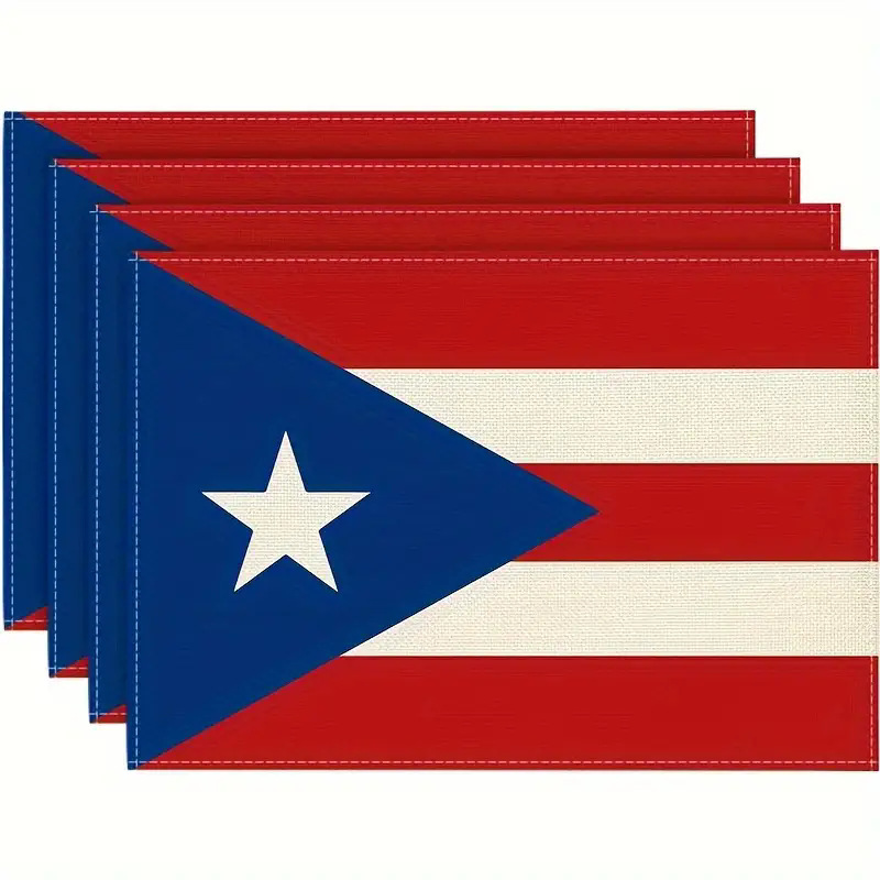 Transfronterizos lino almohadilla de mesa Aliexpress TEMU Amazon almohadilla de mesa cuadrada búfalo rojo almohadilla de Navidad Día de la Independencia