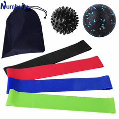 Latex 600 Elastic Band Set 7 Pieces Fitness Yoga Fascia Ball Set Hardness Prick Ball Resistance Band Small Equipment
