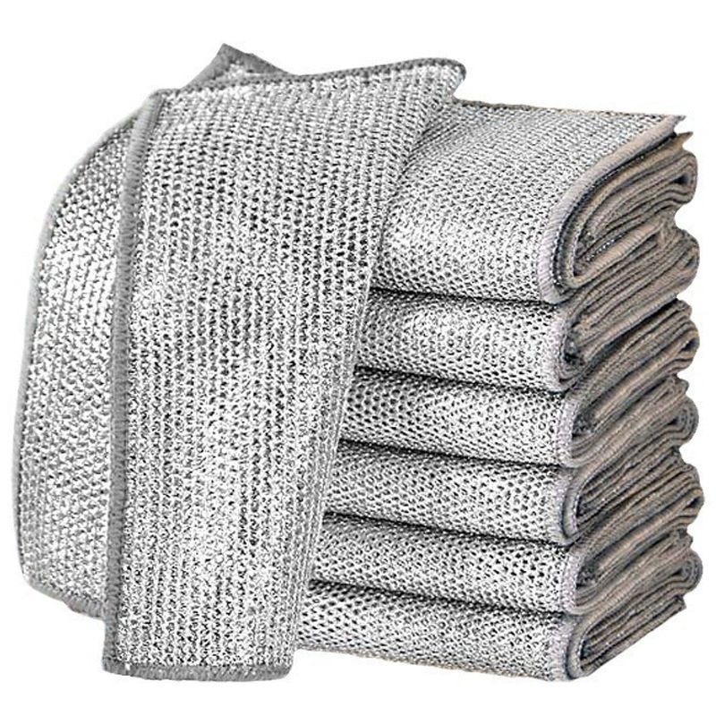 Стальная проволочная ткань для посуды Очистите металлическую проволочную тряпку