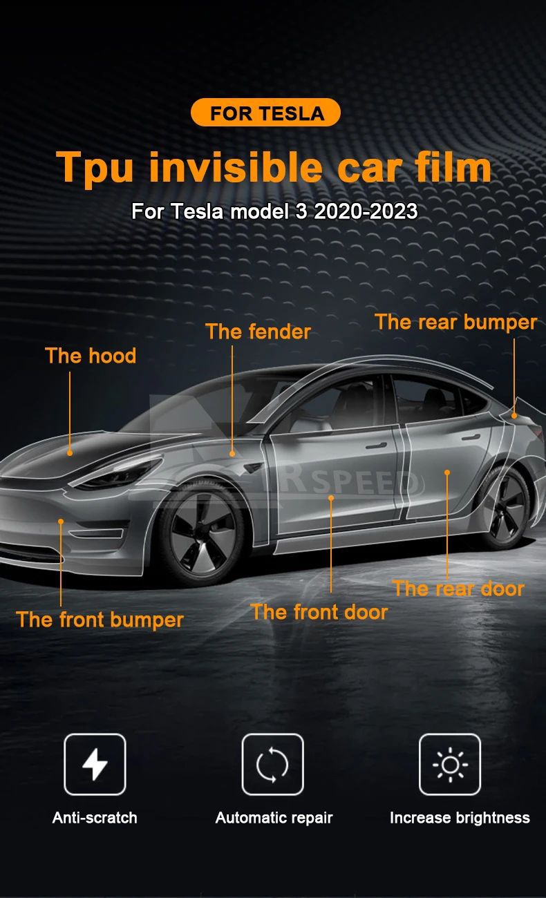 Cross-border 20-23 Tesla model3 Rejuvenation Special Invisible Car Clothing TPU Film Paint Protective Film