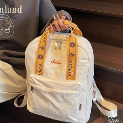 男性と女性のためのバックパック、韓国スタイルのカジュアル登山旅行ナイロン布バックパック、多機能ポータブル中学生スクールバッグ