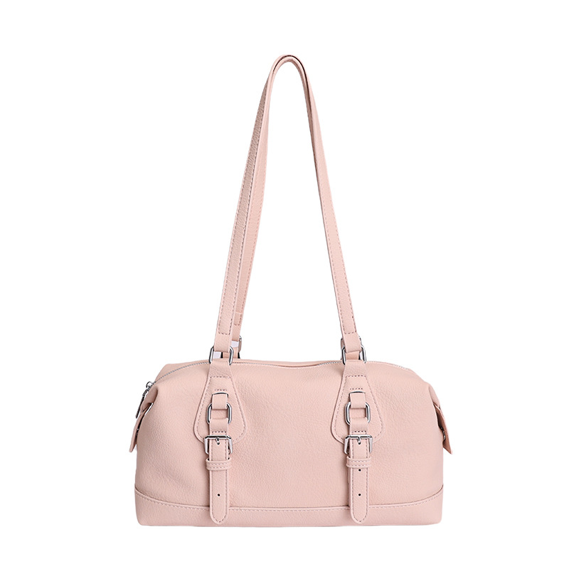 Bolsas de bolos de cuero suave de estilo extranjero, bolsas de brazales de diseño de tendencia, bolsas de viaje frescas para el trabajo.