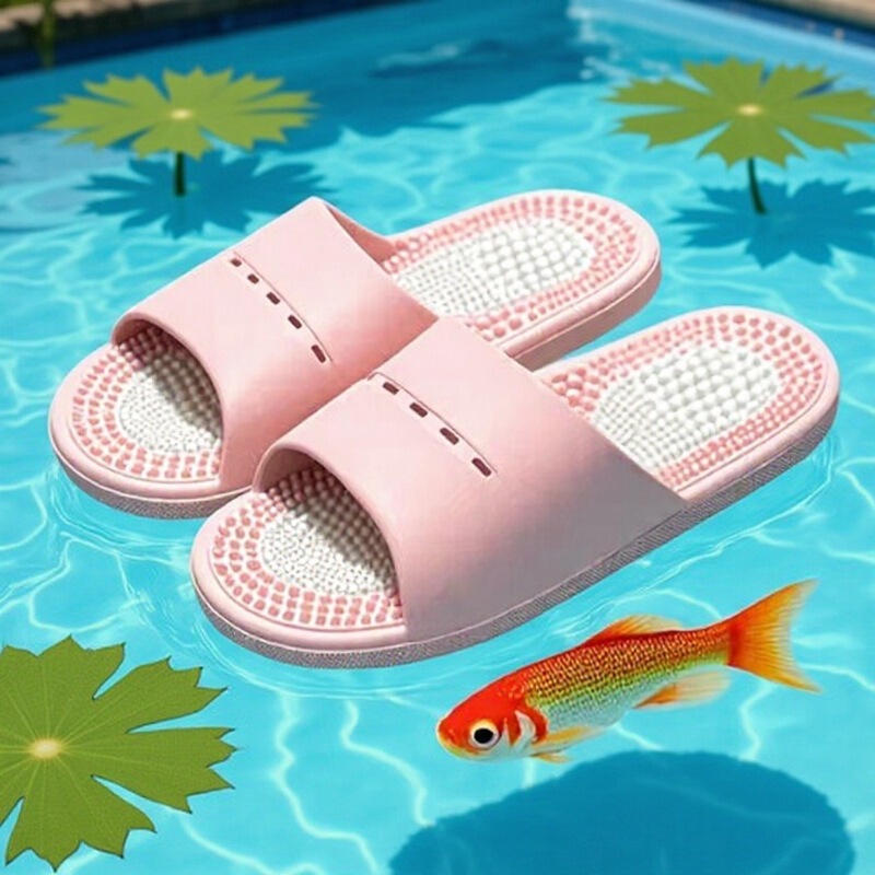 Wear-Resistant Slippers for Men, Home Pvc Flip-Flops, Non-Slip for Bathing, Acupressure Board, Men's Summer Massage Open-Toe Foot Sole
