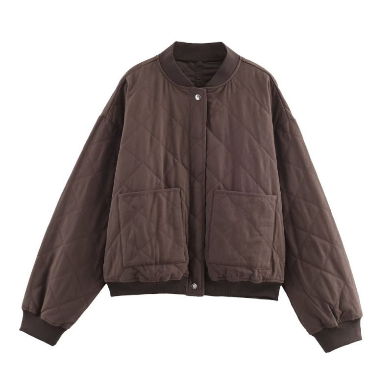 Foreign Trade Cross-Border Wholesale 2025 Autumn New Casual Women's Quilted Bomber Jacket 1303356