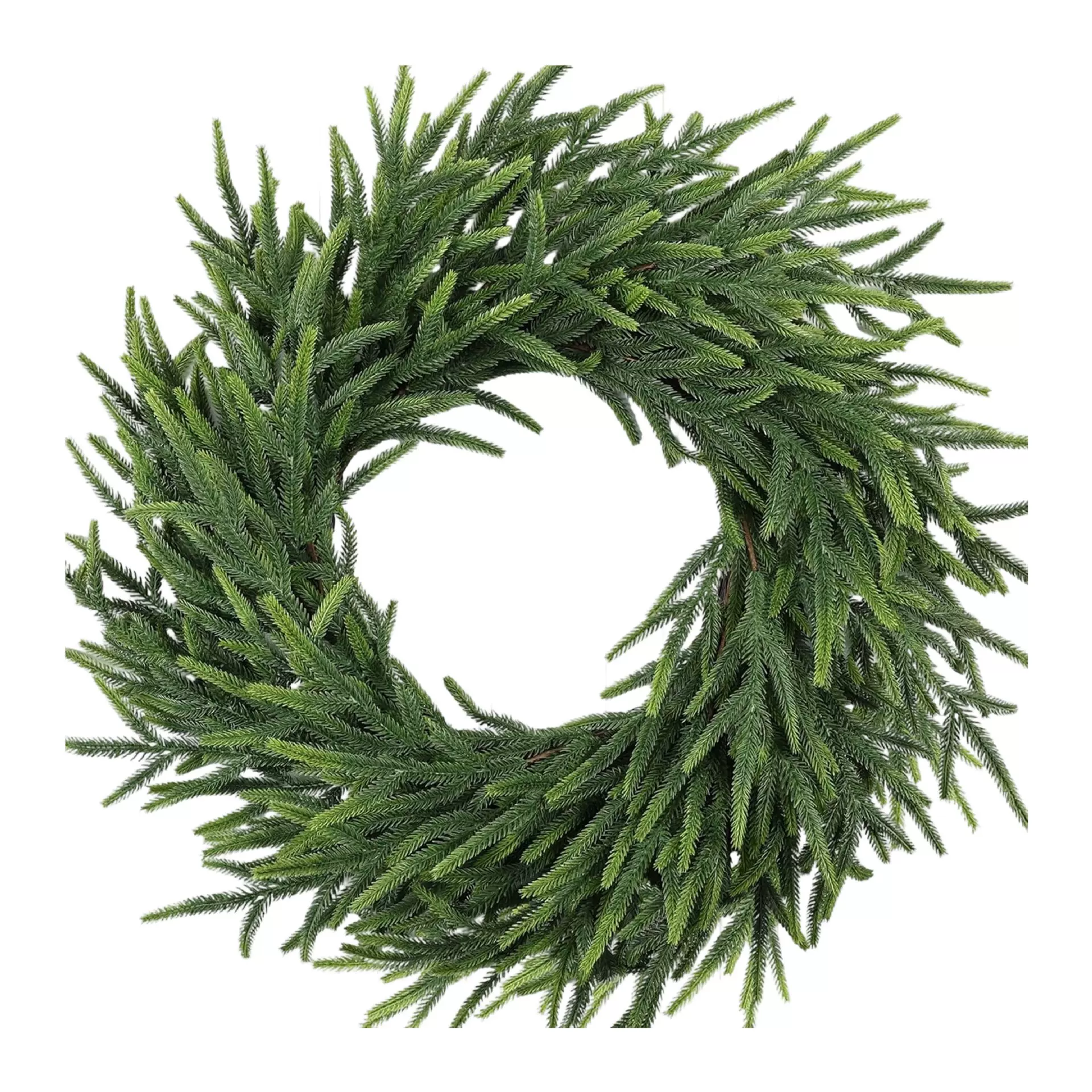 跨境亚马逊人造花环 仿真绿植圣诞松针花圈装饰家居门环布置