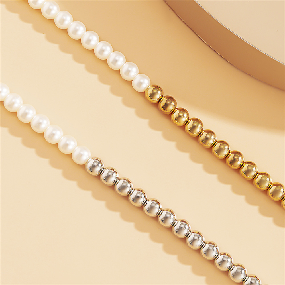 fashion niche specialshaped splicing pearl OT buckle necklacepicture9