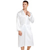 Cross border man Solid have more cash than can be accounted for Cardigan robe Easy Large Long sleeve Spring and autumn season white Smooth Satin Bathrobe
