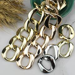 Wholesale DIY jewelry accessories, ABS plastic UV plating, 29*30 snap clips, chain connectors, open rings