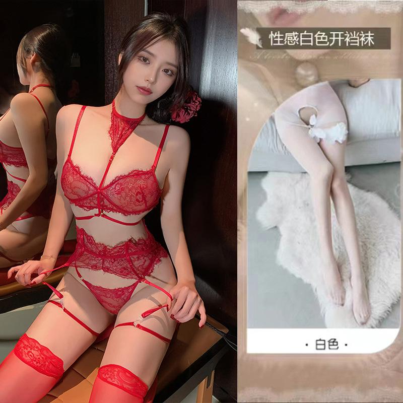 348 레드 + 화이트 오픈 양말