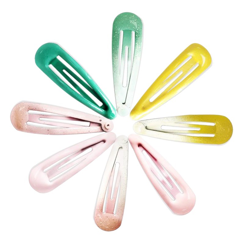 Clip de cabello japonés encantador Harajuku brotación suave adornamiento gota de agua BB clip macaron jalea caramelo clip de borde de gota de cabello