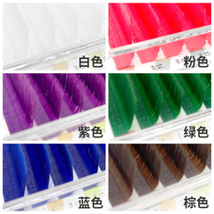 NATUHANA L LU單根彩色睫毛0.07 0.10粗度可手動開花嫁接睫毛