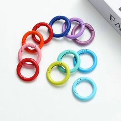 DIY塗装金属スプリングバックル開口丸型アクセサリーアクセサリー卸売スプリングリングキーホルダー韓国風アクセサリー