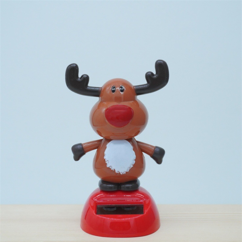 Cross-border Christmas solar energy automatic swing doll car interior shake head decorations creative car car ornaments