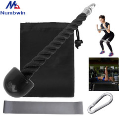 Yoga Fitness Bicep Four-Piece Set with Single Handle Triceps Training Rope, Latex 500 Rounds Black Fabric Bag Packaging