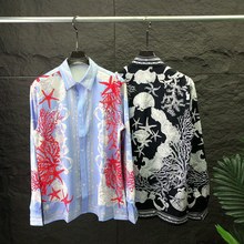 欧美潮流秋季新款长袖衬衫 男士开衫男女同款3D印花 现货跨境欧货