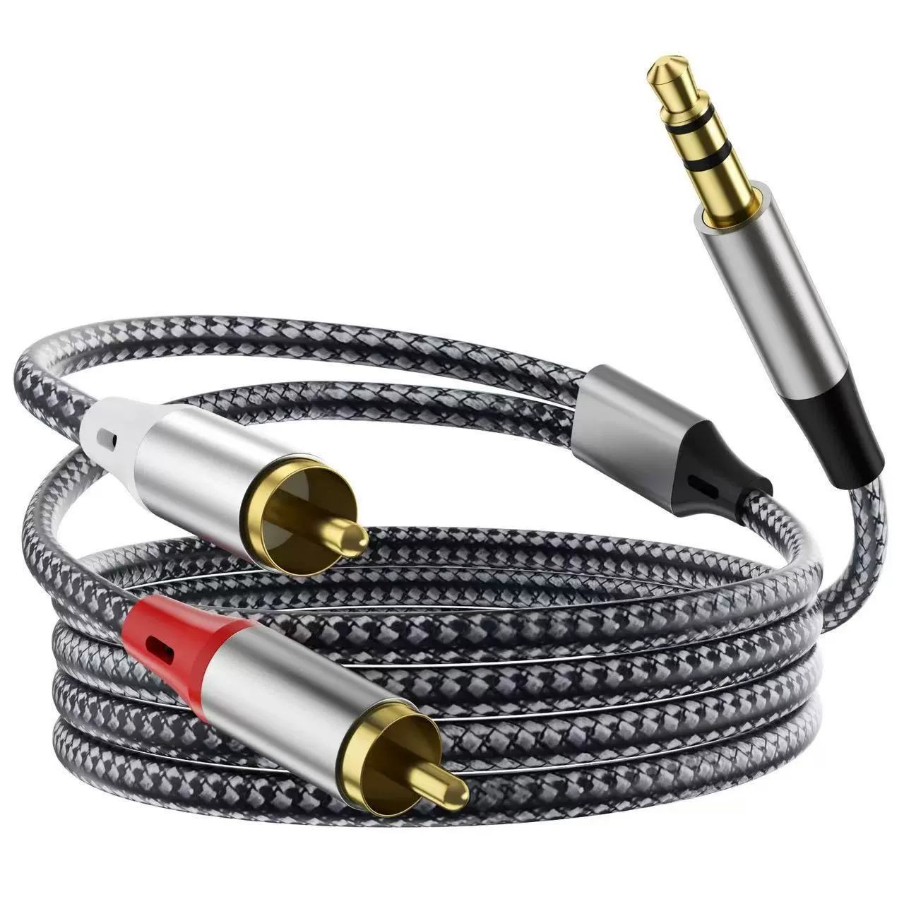 Цифровой чип 3.5 мм до 2RCA, двойной лотос головной аудиокабель, подходит для воспроизведения звука на мобильном телефоне, компьютере и усилителе
