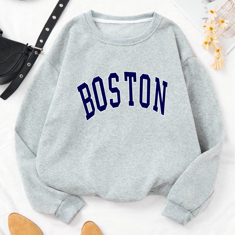 Cross-Border Retro Round Neck Sweatshirt for Women 2023 Autum New Ins Loose Velvet Thickeneded Jacket Versatile Top Trendy