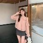 大码亚麻针织假两件衬衣