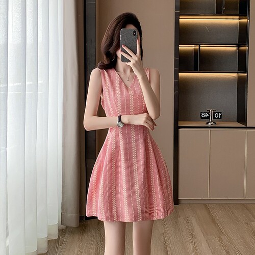 Mini Sleeveless Backless Dress for Kids Summer 2025 Tea Party French Pear Shape Body Shaping Short Skirt