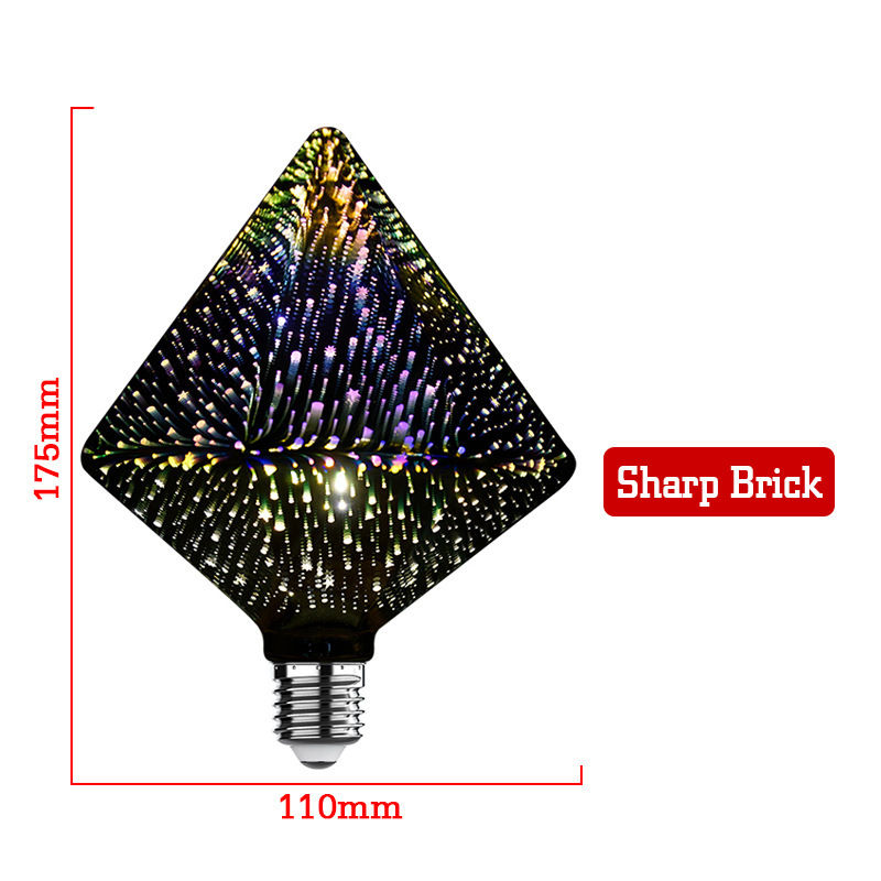ラブ 3D 花火電球エジソン LED 立体的なホリデー雰囲気装飾カラフルなバブルライトガラス電球クロスボーダー|undefined