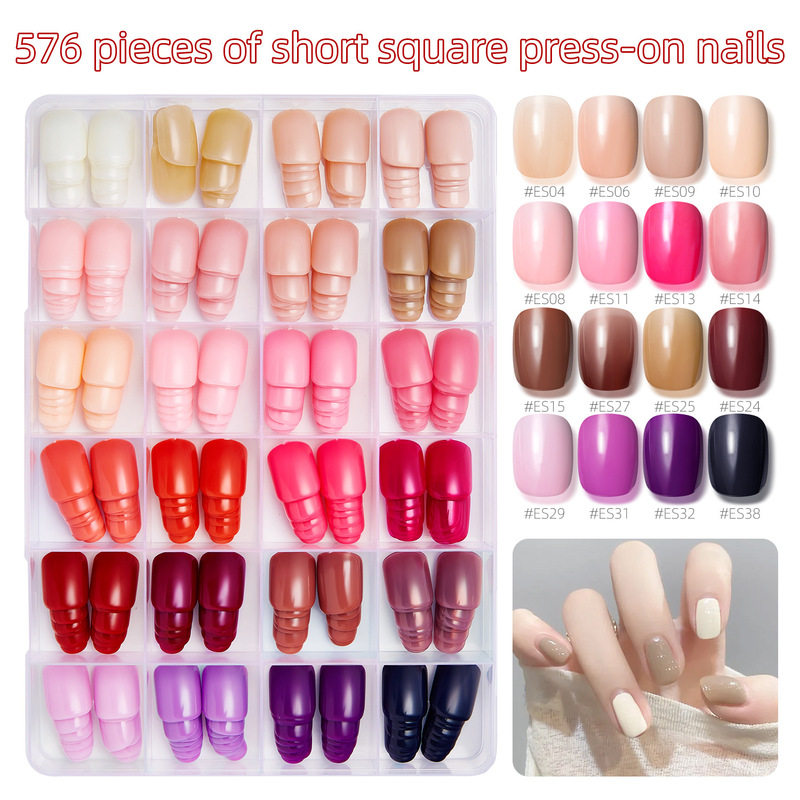 Cross-Border Hot-Selling Popular Short Round Small Nail Manicure Wearable Nail Press-On Nail Pure Color Nude Extension Patch Cross-Border Hot-Selling Popular Short Round Small Nail Manicure Wearable Nail Press-On Nail Pure Color Nude Extension Patch
