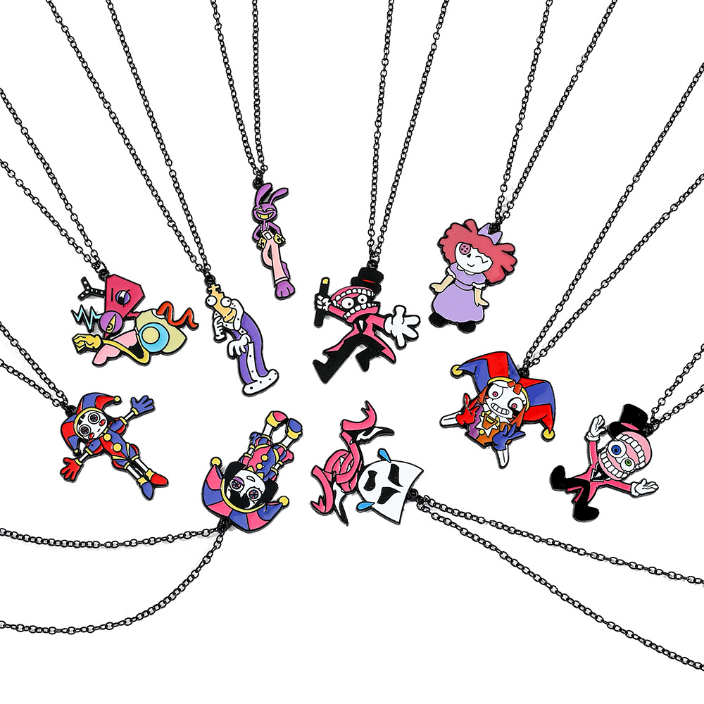 Transfronterizo Temu comedia europea y americana anime magia digital circo pomni collar llavero colgante joyería