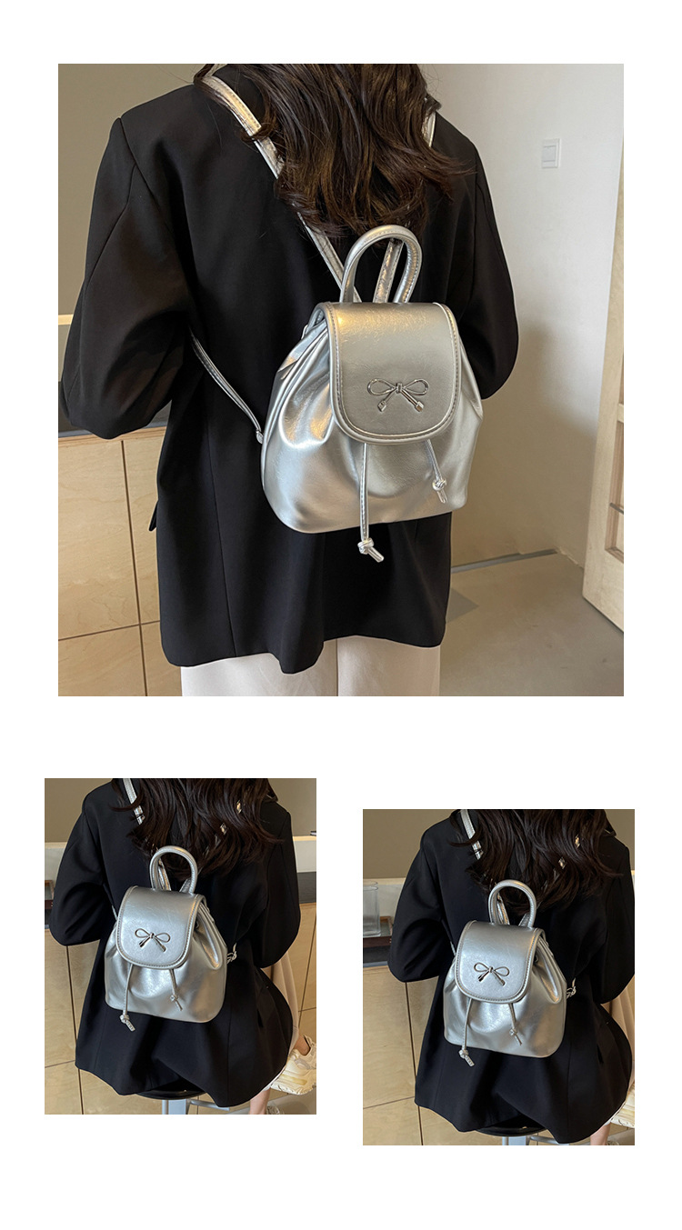 2024 New Fashionable Bucket Bow Korean Edition Casual Shoulder Small Women's Bag Handheld Personalized Backpack_voghion.com
