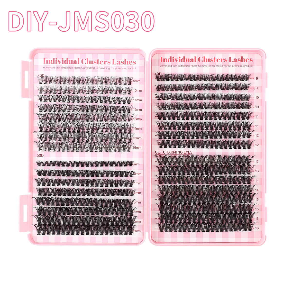 Наборы пучковых накладных ресниц mixed dense DIY, 40/32/отдельные пучки, 640 шт., 0.017 кг