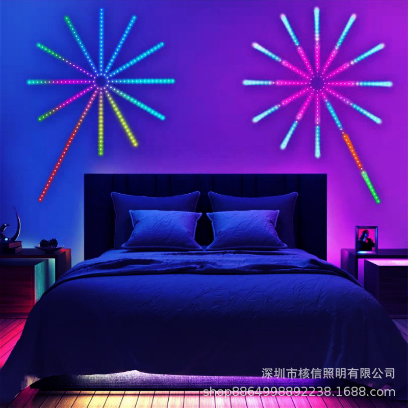 Celebridad de Internet lámpara de humo led color mágico controlado por voz sonido tambor meteorito explosión cielo estrellado luz a todo color con lámpara de ambiente decorativo de Navidad