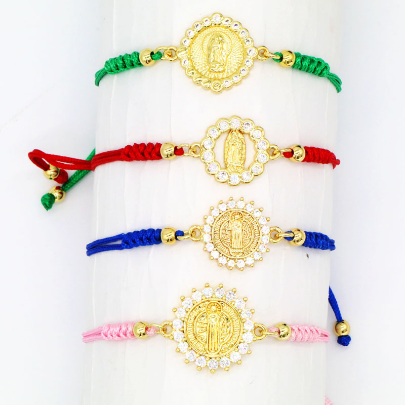 Fashion Round Copper Inlay Zircon Bracelets 1 Piece